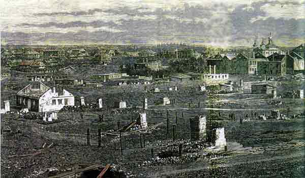 Менск пасьля пажару 1881 г.